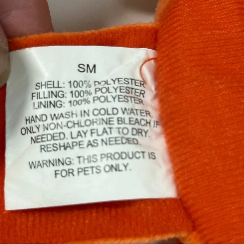 Dog Coat Jacket Sweater Pumpkin Harvest Halloween Sz S/M